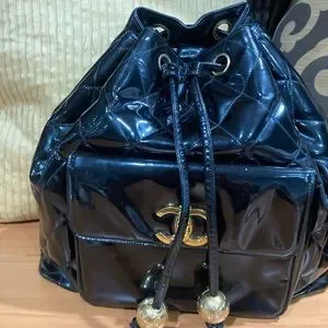 CHANEL | Bags | Vintage Quilted Black Patent Leather Cc  display picture 2
